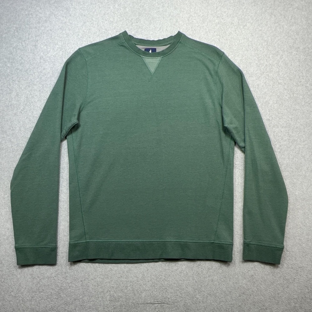 Johnnie-O Corbet French Terry Crew Neck Sweatshirt Men Small Green Golf Outdoor